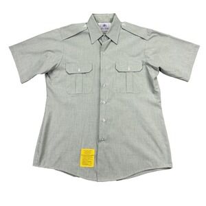 DSCP Garrison Collection Size 16 Green Military Short Sleeve Uniform Shirt EUC